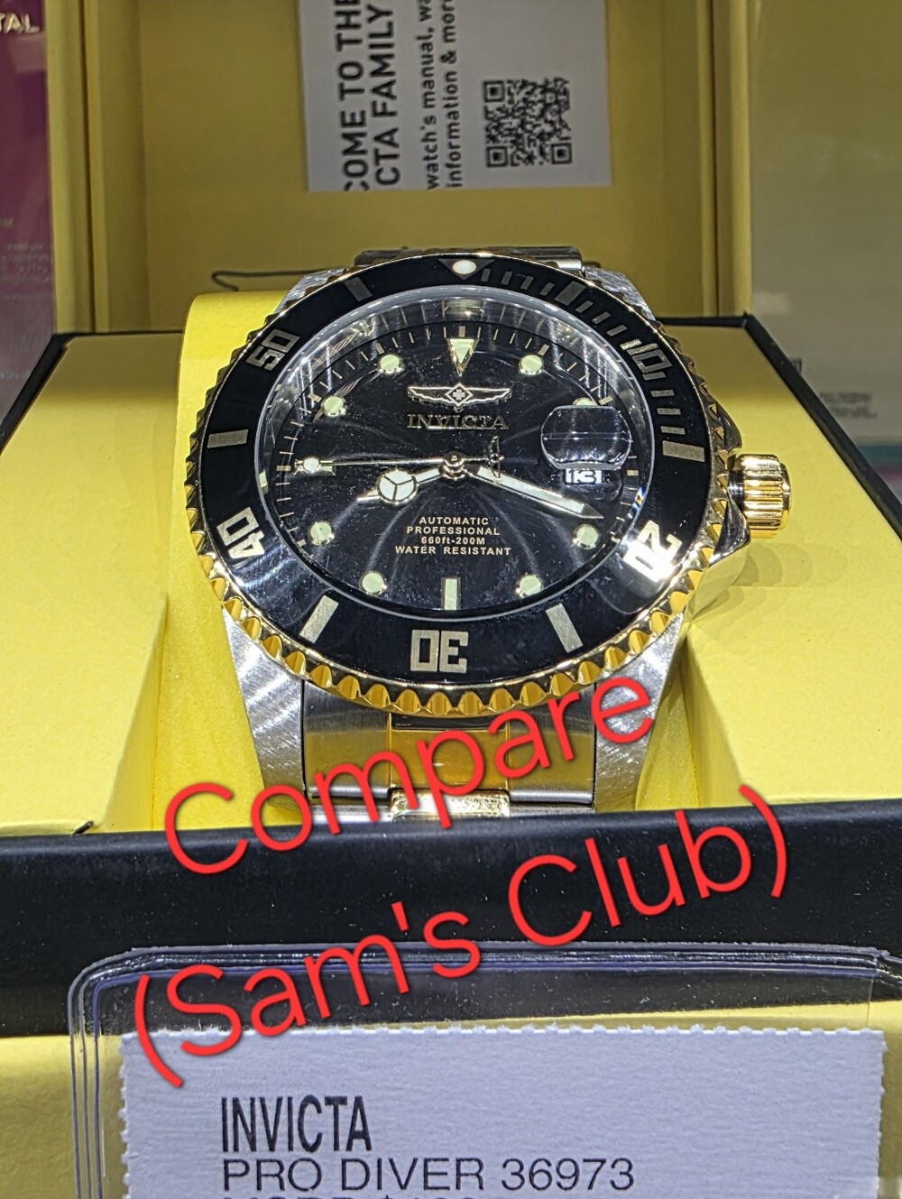 40 mm Invicta Pro Diver Black and Silver Stainless Steel Dive Watch - Picture 9 of 9